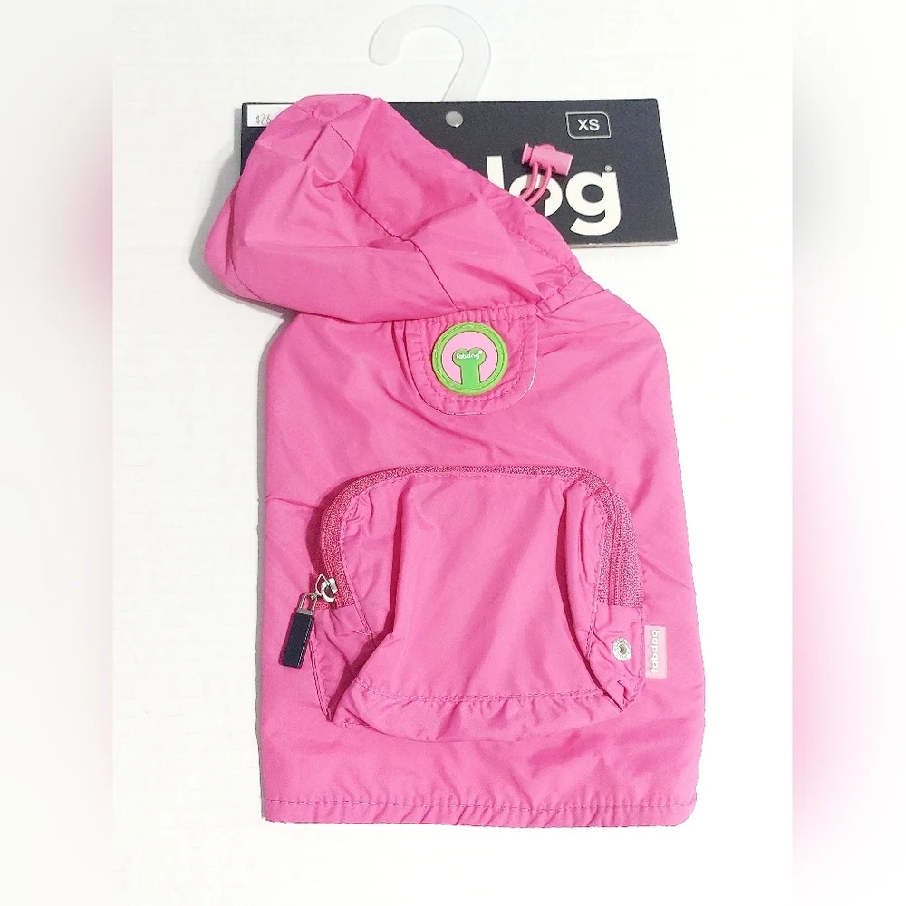 Fabdog Hot Pink Dog Raincoat XS 8
